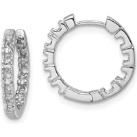 14K White Gold Diamond Hinged Hoop Mountings - Rhodium-Plated, 24mm Length by Monteluci Fine Jewelry