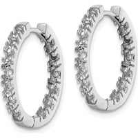 14K White Gold Diamond Hinged Hoop Mountings - Rhodium-Plated, 24mm Length by Monteluci Fine Jewelry