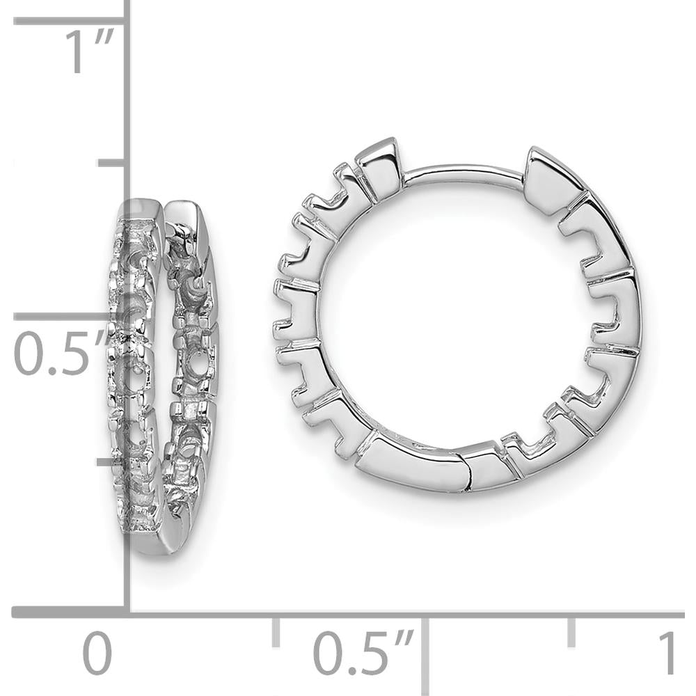 14K White Gold Diamond Hinged Hoop Mountings - Rhodium-Plated, 24mm Length by Monteluci Fine Jewelry