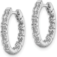 14K White Gold Diamond Hinged Hoops with 18 Round Diamond Mountings - 0.36 Carat Total Diamond Weight by Oro Pregiato