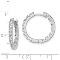 14K White Gold Diamond Hinged Hoops with 18 Round Diamond Mountings - 0.36 Carat Total Diamond Weight by Oro Pregiato
