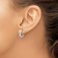 14K White Gold Diamond Hinged Oval Hoop Earrings - 0.14 Carat Total Diamond Weight by Monteluci Fine Jewelry