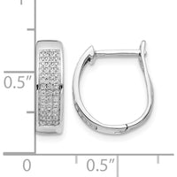 14K White Gold Diamond Hinged Oval Hoop Earrings - 0.14 Carat Total Diamond Weight by Monteluci Fine Jewelry
