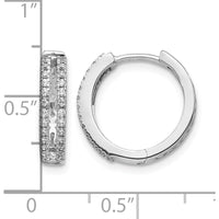 14K White Gold Diamond Hinged Round Hoop Earrings - 0.0048 Carat Total Diamond Weight by Monteluci Fine Jewelry