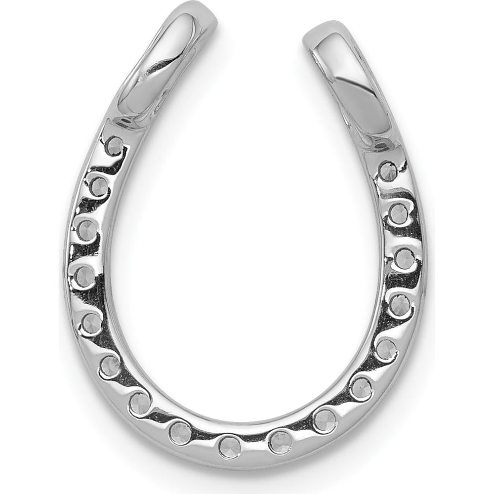 14K White Gold Diamond Horseshoe Pendant - 1/3 Carat Total Diamond Weight by Monteluci Fine Jewelry