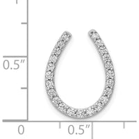 14K White Gold Diamond Horseshoe Pendant - 1/3 Carat Total Diamond Weight by Monteluci Fine Jewelry