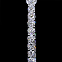14K White Gold Diamond Huggie Earrings with Round Brilliant Cut Lab Diamonds - 0.94 Carat Total Weight, E-F Color VS1 Clarity - Covaloro Fine Jewelry