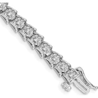 14K White Gold Diamond Illusion Setting Tennis Bracelet with Round Diamonds - 5/8 Carat Total Diamond Weight by Monteluci Fine Jewelry