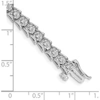 14K White Gold Diamond Illusion Setting Tennis Bracelet with Round Diamonds - 5/8 Carat Total Diamond Weight by Monteluci Fine Jewelry