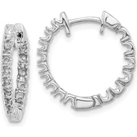 14K White Gold Diamond In & Out Hoop Earring Mountings - 32 Prong Set Round Mounts by Monteluci Fine Jewelry