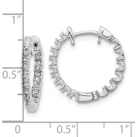 14K White Gold Diamond In & Out Hoop Earring Mountings - 32 Prong Set Round Mounts by Monteluci Fine Jewelry