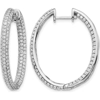 14K White Gold Diamond In/Out Hinged Hoop Earrings - 0.016 Carat Total Diamond Weight by Monteluci Fine Jewelry