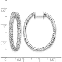 14K White Gold Diamond In/Out Hinged Hoop Earrings - 0.016 Carat Total Diamond Weight by Monteluci Fine Jewelry
