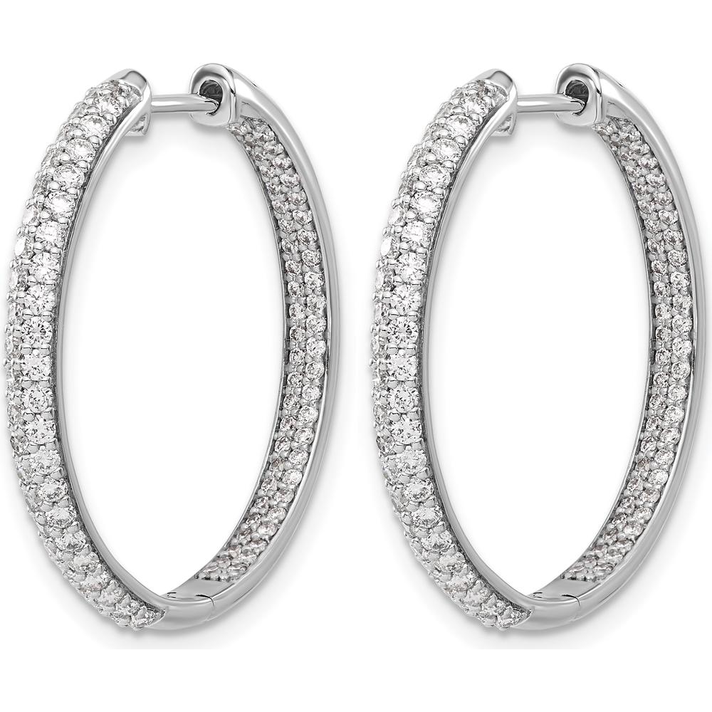 14K White Gold Diamond In/Out Hinged Hoop Earrings - 0.34 Carat Total Diamond Weight by Monteluci Fine Jewelry