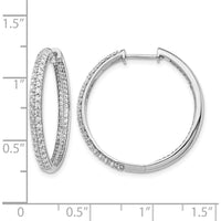 14K White Gold Diamond In/Out Hinged Hoop Earrings - 0.34 Carat Total Diamond Weight by Monteluci Fine Jewelry