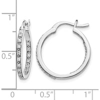 14K White Gold Diamond In/Out Hoop Earrings - 0.32 Carat Total Diamond Weight by Monteluci Fine Jewelry