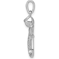 14K White Gold Diamond Infinity Angel Pendant with 11 Round Diamonds - 0.055 Carat Total Diamond Weight by Oro Pregiato