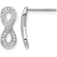 14K White Gold Diamond Infinity Drop Earrings with 56 Round Diamonds - 0.17 Carat Total Diamond Weight by Monteluci Fine Jewelry