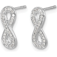 14K White Gold Diamond Infinity Drop Earrings with 56 Round Diamonds - 0.17 Carat Total Diamond Weight by Monteluci Fine Jewelry