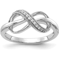 14K White Gold Diamond Infinity Ring with Pave Set Round Diamonds - 0.05 Carat Total Diamond Weight by 0