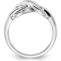 14K White Gold Diamond Infinity Ring with Pave Set Round Diamonds - 0.05 Carat Total Diamond Weight by 0