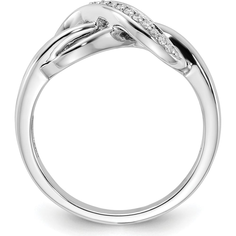 14K White Gold Diamond Infinity Ring with Pave Set Round Diamonds - 0.05 Carat Total Diamond Weight by 0