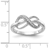 14K White Gold Diamond Infinity Ring with Pave Set Round Diamonds - 0.05 Carat Total Diamond Weight by 0