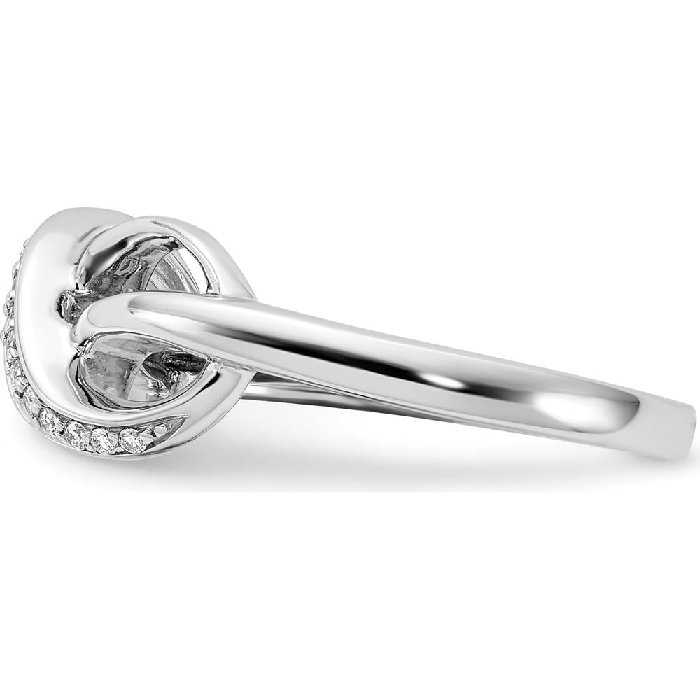 14K White Gold Diamond Infinity Ring with Pave Set Round Diamonds - 0.05 Carat Total Diamond Weight by 0