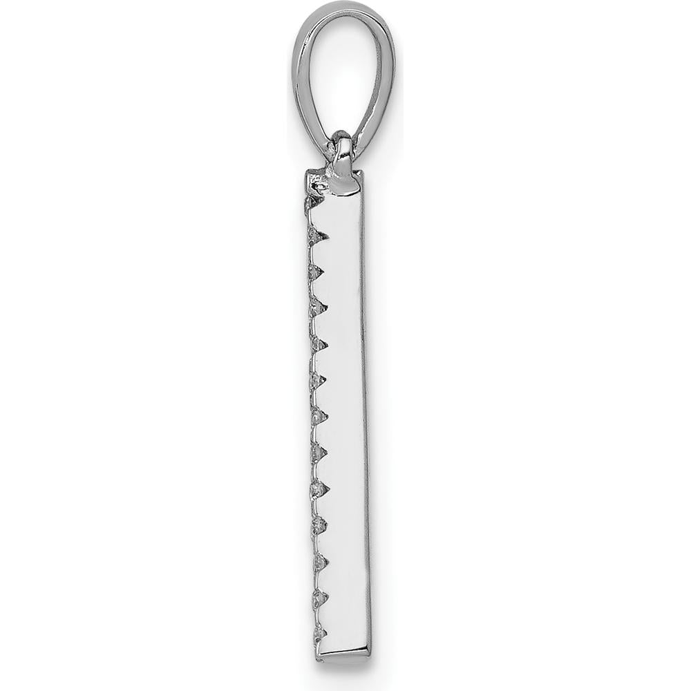 14K White Gold Diamond Initial A Pendant with Round Diamonds - 0.09 Carat Total Diamond Weight by Monteluci Fine Jewelry
