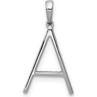14K White Gold Diamond Initial A Pendant with Round Diamonds - 0.09 Carat Total Diamond Weight by Monteluci Fine Jewelry
