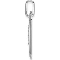 14K White Gold Diamond Initial B Dog Tag Pendant with Rhodium Plating by Oro Pregiato