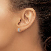 14K White Gold Diamond Initial D Earrings with Round Diamonds - 0.14 Carats Total Diamond Weight by Monteluci Fine Jewelry