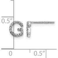 14K White Gold Diamond Initial G Earrings with 32 Round Diamonds - 0.06 Carats Total Diamond Weight by Monteluci Fine Jewelry