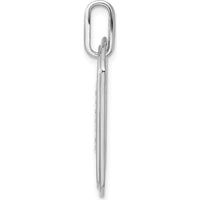 14K White Gold Diamond Initial H Dog Tag Charm - Rhodium Plated by Oro Pregiato