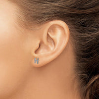 14K White Gold Diamond Initial H Earrings - 0.003 Carats Total Diamond Weight by Monteluci Fine Jewelry