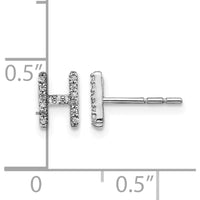 14K White Gold Diamond Initial H Earrings - 0.003 Carats Total Diamond Weight by Monteluci Fine Jewelry