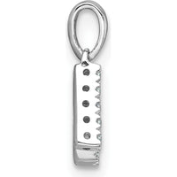 14K White Gold Diamond Initial K Pendant with Polished Finish and Rhodium Plated Bail by Oro Pregiato