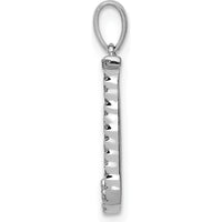 14K White Gold Diamond Initial Letter J Pendant with 22 Round Diamonds - 0.088 Carat Total Diamond Weight by Monteluci Fine Jewelry