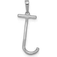 14K White Gold Diamond Initial Letter J Pendant with 22 Round Diamonds - 0.088 Carat Total Diamond Weight by Monteluci Fine Jewelry