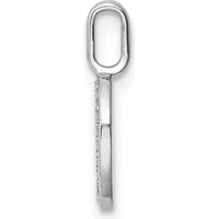 14K White Gold Diamond Initial "O" Pendant with Rhodium Plating by Oro Pregiato