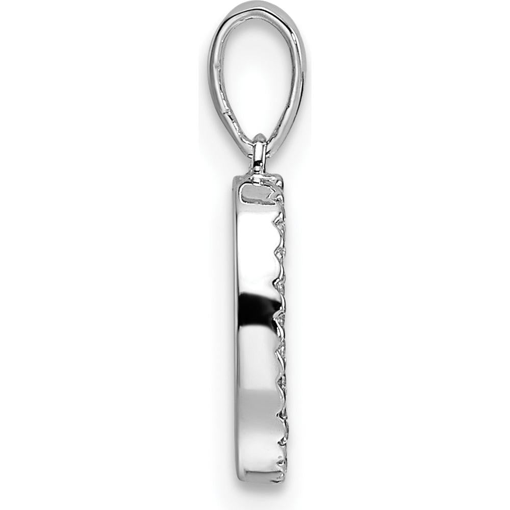 14K White Gold Diamond Initial "O" Pendant with Round Diamonds - Personalized Design by Oro Pregiato