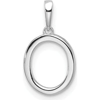 14K White Gold Diamond Initial "O" Pendant with Round Diamonds - Personalized Design by Oro Pregiato