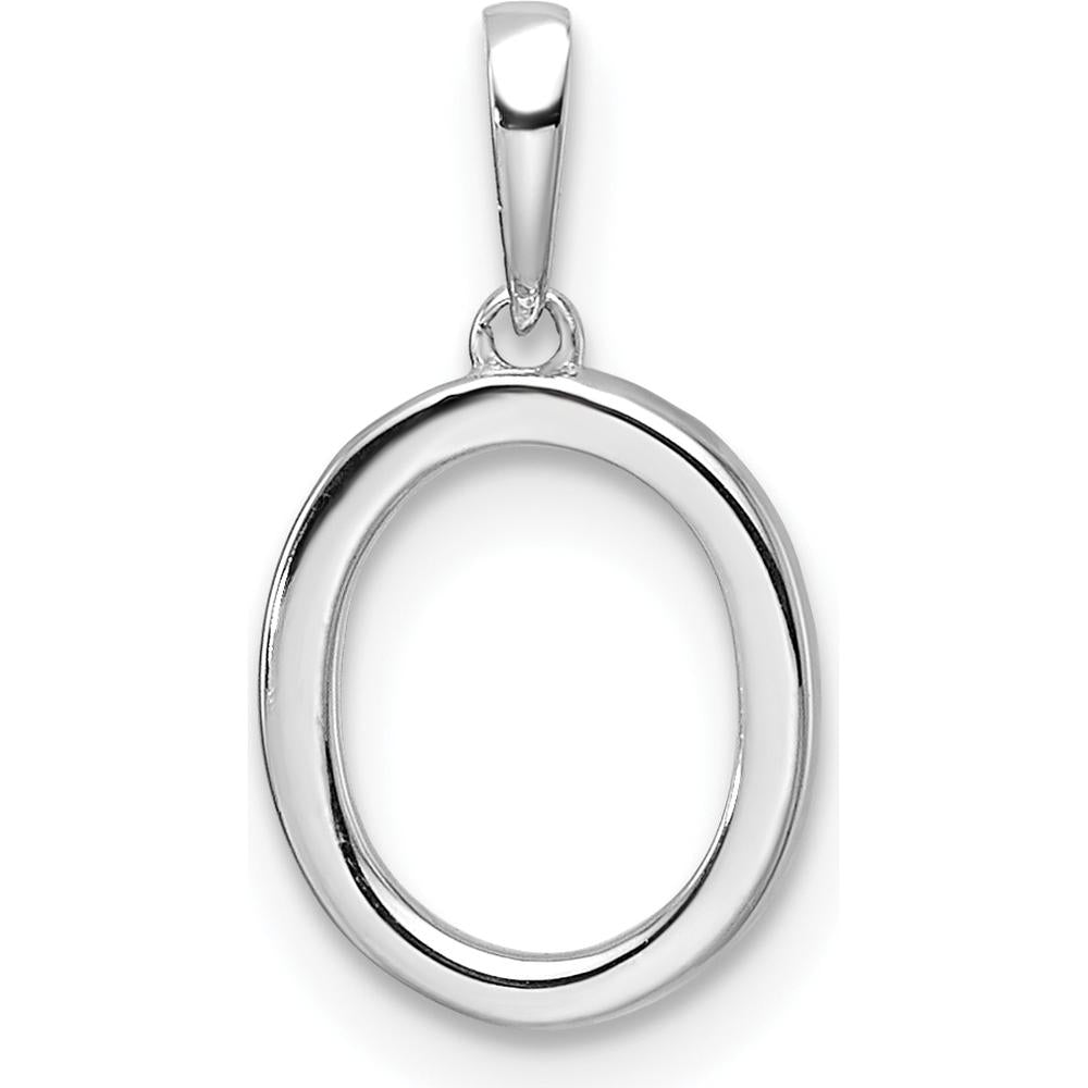 14K White Gold Diamond Initial "O" Pendant with Round Diamonds - Personalized Design by Oro Pregiato