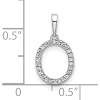 14K White Gold Diamond Initial "O" Pendant with Round Diamonds - Personalized Design by Oro Pregiato