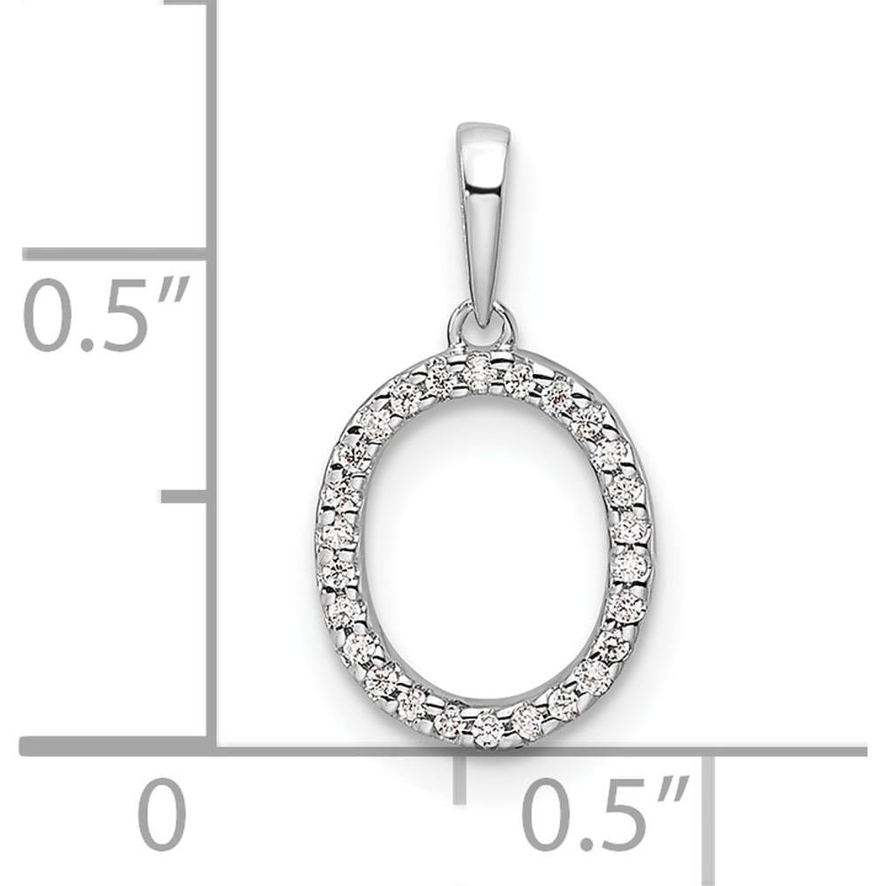 14K White Gold Diamond Initial "O" Pendant with Round Diamonds - Personalized Design by Oro Pregiato