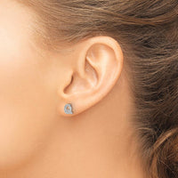 14K White Gold Diamond Initial Q Stud Earrings with Round Diamonds - 0.06 Carats Total Diamond Weight by Monteluci Fine Jewelry