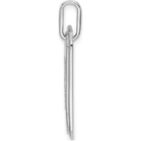 14K White Gold Diamond Initial X Dog Tag Charm - Rhodium Plated, 0.25 Carat Total Diamond Weight by Oro Pregiato