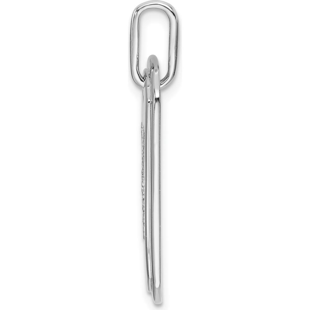 14K White Gold Diamond Initial X Dog Tag Charm - Rhodium Plated, 0.25 Carat Total Diamond Weight by Oro Pregiato