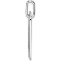 14K White Gold Diamond Initial Z Dog Tag Charm with Pavé Set Diamonds by Oro Pregiato