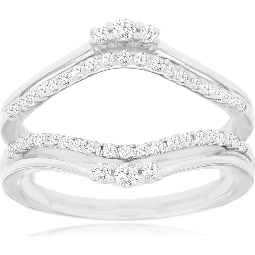 14K White Gold Diamond Insert Ring - 0.33 Carats Total Diamond Weight